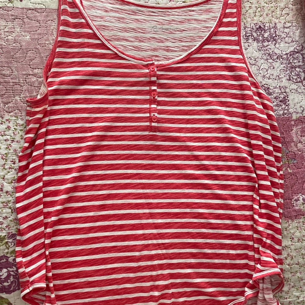 Striped Red and White Tank Top